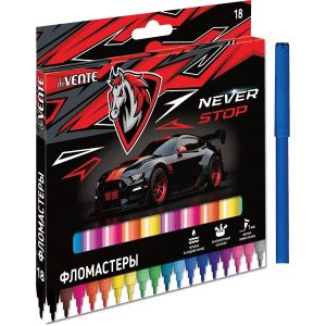 ФЛОМАСТЕРЫ "NEVER STOP" 18ЦВ