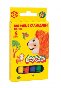 НАБОР ВОСКОВЫХ МЕЛКОВ "КАЛЯКА МАЛЯКА" 6ЦВ МАКСИ