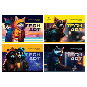 АЛЬБОМ ДЛЯ РИСОВАНИЯ НА СКОБЕ 24 ЛИСТА "TECHART"