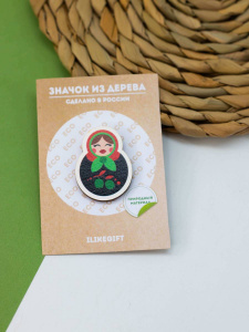 ЗНАЧОК ДЕРЕВЯННЫЙ АЛЕФ LOL LAB RUSSIAN DOLL