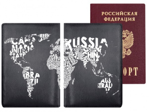 ОБЛОЖКА ДЛЯ ПАСПОРТА 10*14СМ "КАРТА МИРА"