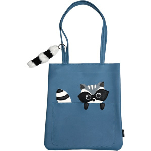 СУМКА-ШОППЕР 32*35*2СМ "RACCOON" СЕРО-ГОЛУБАЯ