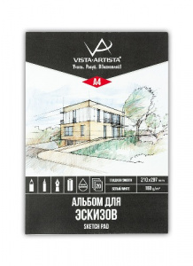 АЛЬБОМ ДЛЯ ЭСКИЗОВ НА СКЛЕЙКЕ А4 20Л "VISTA-ARTISTA"