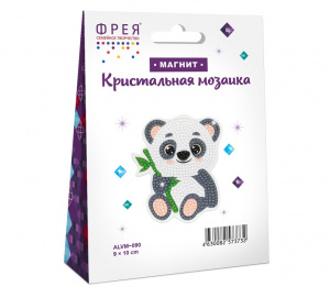 НАБОР ДЛЯ ТВОРЧЕСТВА ФРЕЯ МАГНИТ АЛМАЗНАЯ МОЗАИКА "ПАНДА" 9*10СМ