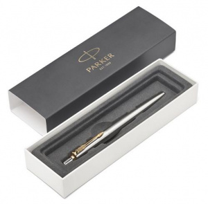 РУЧКА ПОДАРОЧНАЯ ШАРИКОВАЯ СИНЯЯ "PARKER JOTTER" ЦВЕТ КОРПУСА МЕТАЛЛ В КАРТОННОМ ФУТЛЯРЕ