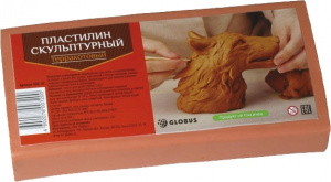 ПЛАСТИЛИН СКУЛЬПТУРНЫЙ ТВЕРДЫЙ ГЛОБУС 500Г ТЕРРАКОТОВЫЙ 