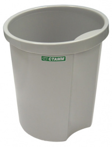 КОРЗИНА ОФИСНАЯ СТАММ ЛИТАЯ 12Л СЕРАЯ
