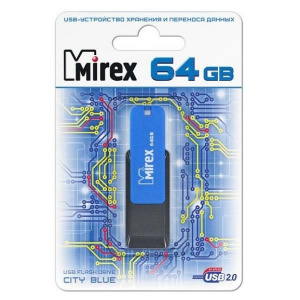 КАРТА ПАМЯТИ MIREX 64GB "CITY BLUE" СИНЯЯ