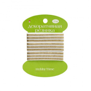 РЕЗИНКА ДЕКОРАТИВНАЯ HOBBY TIME 1,5*100СМ ПОЛОСКИ АССОРТИ