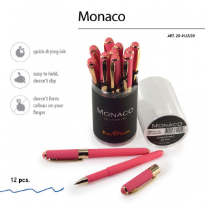 РУЧКА ПОДАРОЧНАЯ ШАРИКОВАЯ MONACO КОРАЛЛОВЫЙ КОРПУС 0.5ММ СИНЯЯ