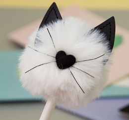 РУЧКА ГЕЛЕЛЕВАЯ АЛЕФ 0,5ММ MEOW WHITE С ДЕКОРАТИВНЫМ ЭЛЕМЕНТОМ