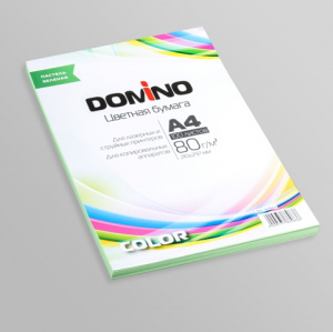БУМАГА ОФИСНАЯ ЦВЕТНАЯ А4 DOMINO COLOR 100 ЛИСТОВ 80Г/М² ПАСТЕЛЬ ЗЕЛЕНАЯ