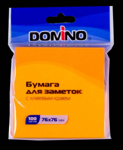 БЛОК 76*76ММ 100Л "DOMINO" НЕОН ОРАНЖЕВЫЙ