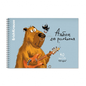 АЛЬБОМ ДЛЯ РИСОВАНИЯ НА ГРЕБНЕ А4 40Л "HAPPY CAPY" МИКРОПЕРФОРАЦИЯ