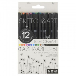НАБОР РУЧЕК КАПИЛЛЯРНЫХ "BLACK EDITION" 12 ЦВЕТОВ