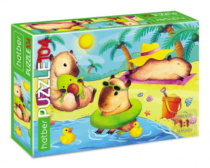 ПАЗЛЫ 104 ЭЛЕМЕНТОВ "КАПИБАРЫ НА ПЛЯЖЕ"