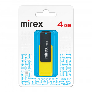 КАРТА ПАМЯТИ MIREX 4Gb "CITY YELLOW" ЖЕЛТАЯ