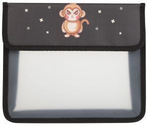 ПАПКА ДЛЯ ТЕТРАДЕЙ С КЛАПАНОМ НА ЛИПУЧКЕ А5 "GLOOMY MONKEY" 24*20*7СМ