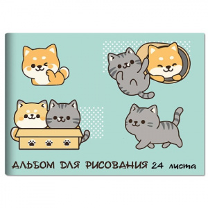 АЛЬБОМ ДЛЯ РИСОВАНИЯ НА СКОБЕ 24 ЛИСТА "СИБУ" 