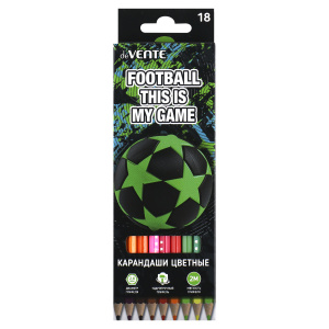 КАРАНДАШИ ЦВЕТНЫЕ "FOOTBALL" 2М 18 ЦВ 