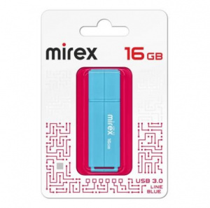 КАРТА ПАМЯТИ MIREX 16Gb USB 3.0 "LINE BLUE" СИНЯЯ
