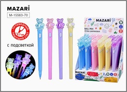РУЧКА ШАРИКОВАЯ "МИШКИ" СИНЯЯ С ПОДСВЕТКОЙ