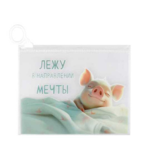 ПАПКА НА МОЛНИИ А6 "СЛАДКИЕ СНЫ" 1 ОТДЕЛЕНИЕ