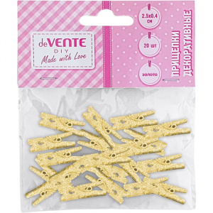 ПРИЩЕПКИ ДЕКОРАТИВНЫЕ "deVENTE GOLDEN" 20 ШТ 25*4ММ