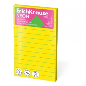 БЛОК 75*125ММ 100Л "ERICH KRAUSE НЕОН" ЖЕЛТЫЙ