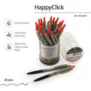 РУЧКА ШАРИКОВАЯ АВТОМАТИЧЕСКАЯ "HAPPY CLICK. РОМАНТИКА" 0.5ММ СИНЯЯ
