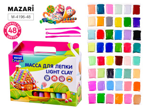 НАБОР ДЛЯ ТВОРЧЕСТВА MAZARI ЛЕГКИЙ ПЛАСТИЛИН 48 ЦВЕТОВ