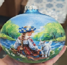 ИГРУШКА СТЕКЛЯННАЯ  ШАР "СЕСТРИЦА АЛЁНУШКА"