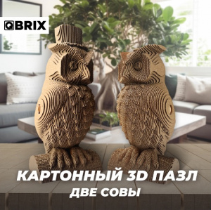 КОНСТРУКТОР КАРТОННЫЙ 3D ДВЕ СОВЫ
