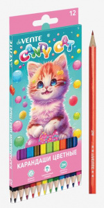 КАРАНДАШИ ЦВЕТНЫЕ "CANDY CAT" 12 ЦВ