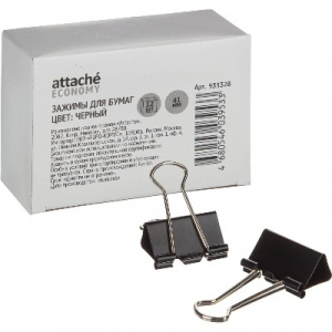 ЗАЖИМ ДЛЯ БУМАГ ATTACHE ECONOMY 4.1СМ 