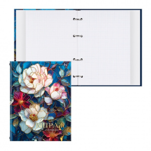 ТЕТРАДЬ НА КОЛЬЦАХ 120Л КЛЕТКА А5 "ВИТРАЖ"
