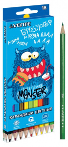 КАРАНДАШИ ЦВЕТНЫЕ "MONSTER" 18 ЦВ