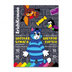 БУМАГА ЦВЕТНАЯ+ КАРТОН "ПРОСТОКВАШИНО НАБОР" 