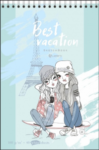 СКЕТЧБУК НА ГРЕБНЕ А5 40 Л 100Г/М2 " BEST VACATION №1" 