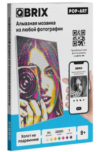 НАБОР Д ТВОРЧЕСТВА QBRIX АЛМАЗНАЯ МОЗАИКА 21*30 СМ POP ART НА ПОДРАМНИКЕ