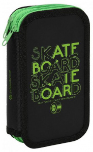 ПЕНАЛ ДВУХСЕКЦИОННЫЙ "NEON SKATE" 19*15 СМ 