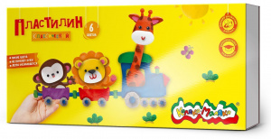 ПЛАСТИЛИН "КАЛЯКА" 6 ЦВ 120Г СО СТЕКОМ