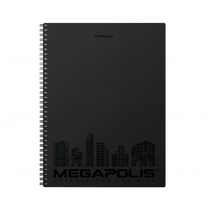 ТЕТРАДЬ 80Л А4 КЛЕТКА "MEGAPOLIS"С ПЛАСТИКОВОЙ ОБЛОЖКОЙ