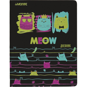 ДНЕВНИК УНИВЕРСАЛЬНЫЙ "NEON KITTY " С ОБЛОЖКОЙ ИЗ ИСКУССТВЕННОЙ КОЖИ