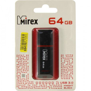КАРТА ПАМЯТИ MIREX 64GB 3.0 "KNIGHT BLACK" ЧЕРНАЯ