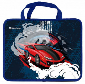 ПАПКА ПОРТФЕЛЬ А4 "RED RIDE'' 33*26*7,5СМ ПЛАСТИКОВАЯ НА МОЛНИИ С РУЧКАМИ