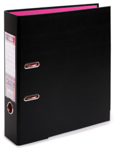 ПАПКА АРХИВНАЯ А4 75ММ  BLACK&COLOR ЧЕРНЫЙ/ РОЗОВЫЙ