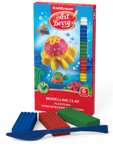ПЛАСТИЛИН 6ЦВ "ARTBERRY" 108Г С АЛОЭ ВЕРА