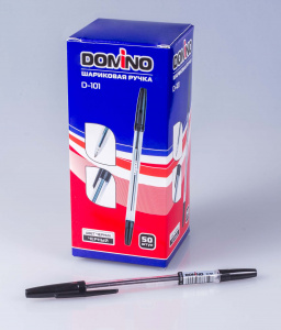 РУЧКА ШАРИКОВАЯ DOMINO D-101 0.7ММ ЧЕРНАЯ