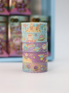 ЛЕНТА КЛЕЙКАЯ "SPACE BUNNY" GREEN 15ММх2М 5Ш/У